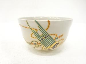 京焼　宮地英香造　金彩色絵　古楽器　茶碗